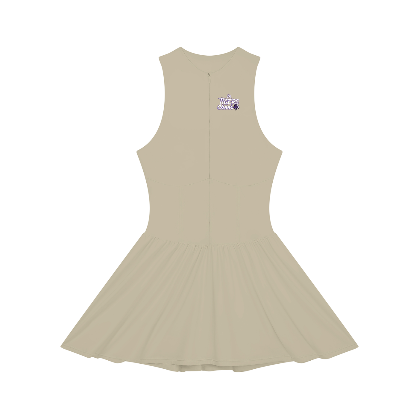Women’s Ruched Sleeveless Full-Zip Dress