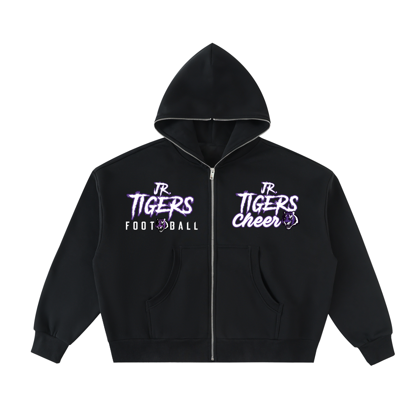 Fleeced Full-Zip Boxy Hoodie